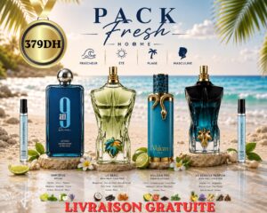 PACK FRESH Homme - 10ml Le Beau Paradise Garden + 10ml Le Beau Le Parfum + 10ml Vulcan Feu + 10ml 9am Dive