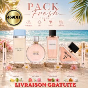 PACK FRESH Femme - 10ml Light Blue + 10ml Chance Eau Tendre + 10ml L'Imperatrice + 10ml Prada Paradoxe